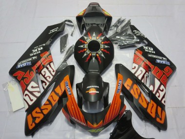 2004-2005 Honda CBR1000RR Motorcycle Fairings - Matte Black Orange Rossi