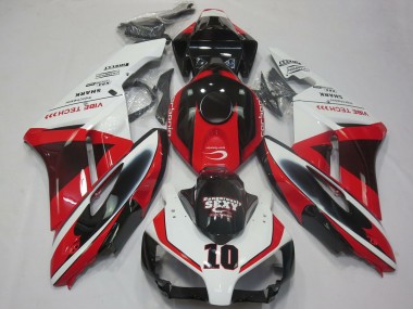 2004-2005 Honda CBR1000RR Motorcycle Fairings - White Red Glossy Black Sexy VIBE TECH