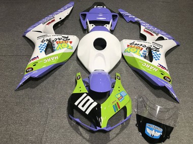 2006-2007 Honda CBR1000RR Motorcycle Fairings - White Blue Green Glossy Black Toy Story