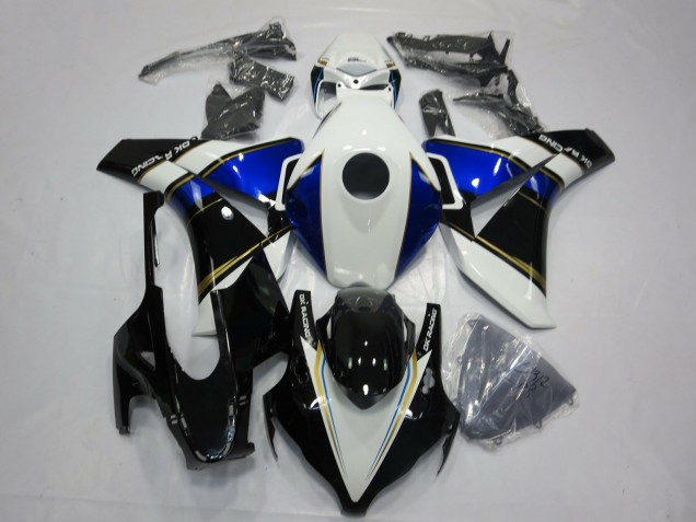 2008-2011 Honda CBR1000RR Motorcycle Fairings - White Blue Gold Glossy Black