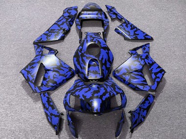 2003-2004 Honda CBR600RR Motorcycle Fairings - Blue Black Camouflage