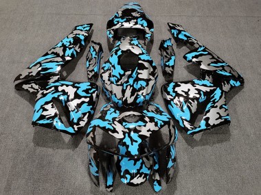 2005-2006 Honda CBR600RR Motorcycle Fairings - Camouflage Light Blue