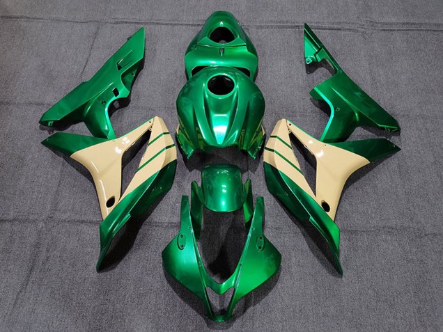 2007-2008 Honda CBR600RR Motorcycle Fairings - Emerald Green Tan