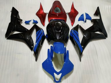 2007-2008 Honda CBR600RR Motorcycle Fairings - Red Blue Glossy Black