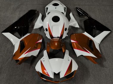 2013-2023 Honda CBR600RR Motorcycle Fairings - White Dark Orange Glossy Black