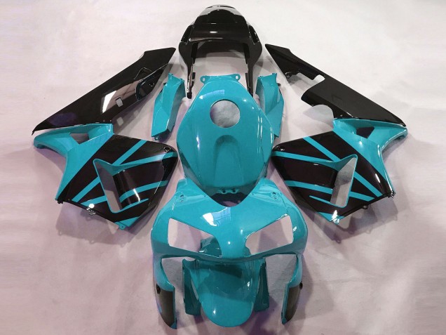 2003-2004 Honda CBR600RR Motorcycle Fairings - Light Blue Glossy Black OEM Style