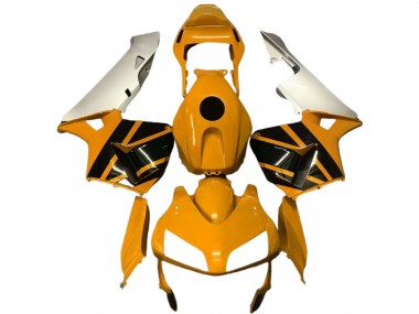2003-2004 Honda CBR600RR Motorcycle Fairings - Silver Mustard Yellow Glossy Black