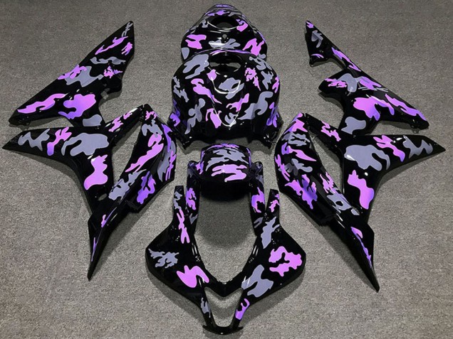 2007-2008 Honda CBR600RR Motorcycle Fairings - Purple Grey Camouflage