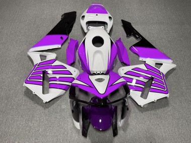 2005-2006 Honda CBR600RR Motorcycle Fairings - Purple and White Wings