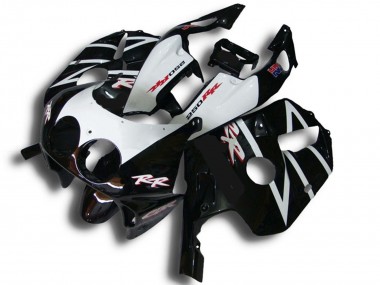 1990-1998 Honda CBR250RR Motorcycle Fairings - Glossy Black White RR