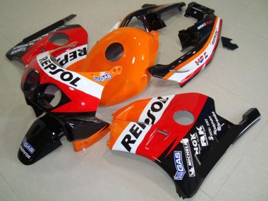 1990-1998 Honda CBR250RR Motorcycle Fairings - Orange White Red Glossy Black Classic Repsol