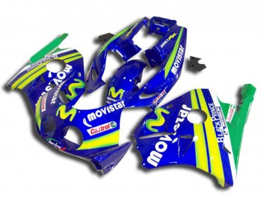1990-1998 Honda CBR250RR Motorcycle Fairings - Blue Yellow Green MoviStar Red Castrol