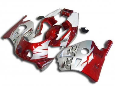 1990-1998 Honda CBR250RR Motorcycle Fairings - Silver Red