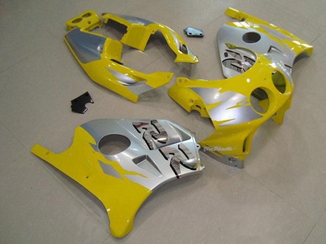 1990-1998 Honda CBR250RR Motorcycle Fairings - Silver Yellow