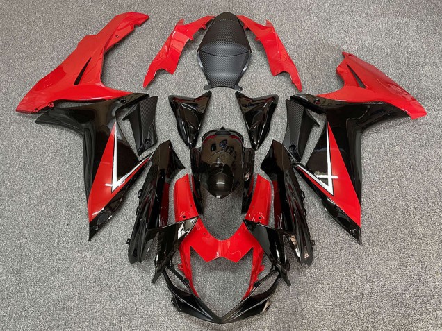 2011-2024 Suzuki GSXR 600 / GSXR 750 Abs Motorcycle Fairing - Red Glossy Black