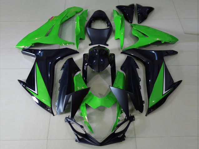 2011-2024 Suzuki GSXR 600 / GSXR 750 Motorcycle Fairings - Green Glossy Black Matte Black