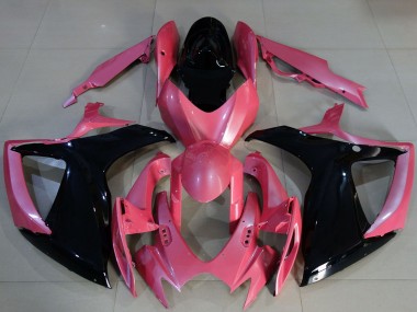 2006-2007 Suzuki GSXR 600 / GSXR 750 Motorcycle Fairings - Pink Glossy Black