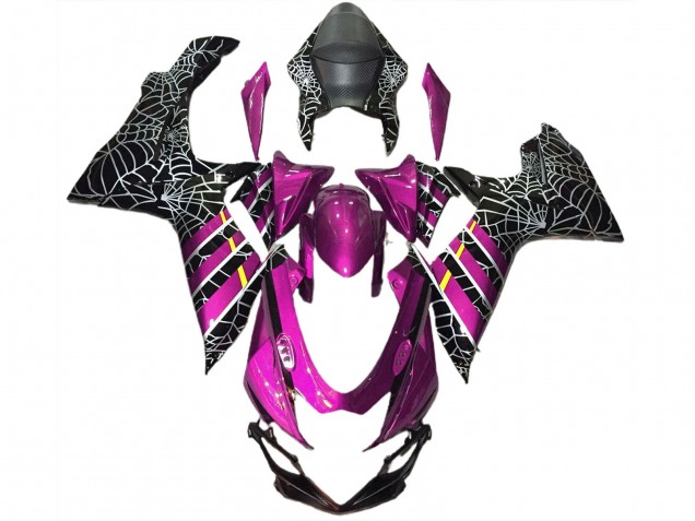 2011-2024 Suzuki GSXR 600 / GSXR 750 Motorcycle Fairings - Pink Black Spider