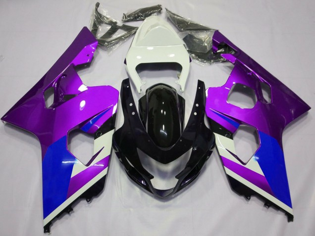2004-2005 Suzuki GSXR 600 / GSXR 750 Motorcycle Fairings - White Purple Blue Glossy Black