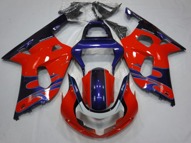 2001-2003 Suzuki GSXR 600 / GSXR 750 Motorcycle Fairings - Red Blue Glossy Black