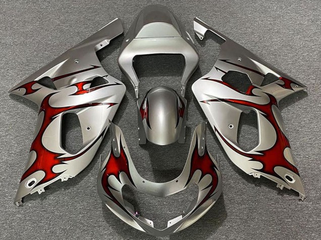 2001-2003 Suzuki GSXR 600 / GSXR 750 Motorcycle Fairings - Silver Red