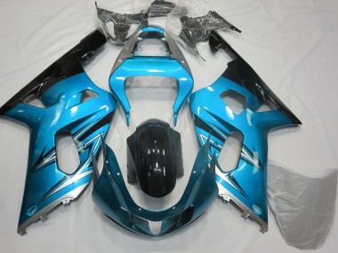 2001-2003 Suzuki GSXR 600 / GSXR 750 Motorcycle Fairings - Light Blue Silver Glossy Black