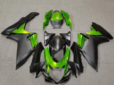 2011-2024 Suzuki GSXR 600 / GSXR 750 Motorcycle Fairings - Green Matte Black