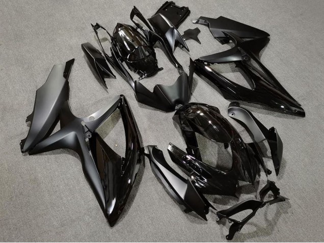 2008-2010 Suzuki GSXR 600 / GSXR 750 Motorcycle Fairings - Glossy Black Matte Black