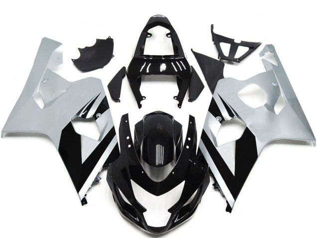 2004-2005 Suzuki GSXR 600 / GSXR 750 Motorcycle Fairings - White Glossy Black OEM Style