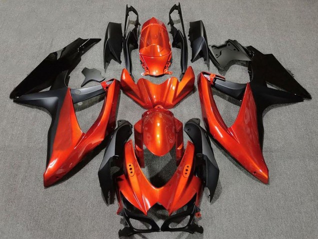2008-2010 Suzuki GSXR 600 / GSXR 750 Motorcycle Fairings - Orange Matte Black