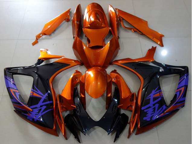 2006-2007 Suzuki GSXR 600 / GSXR 750 Motorcycle Fairings - Orange Glossy Black Blue