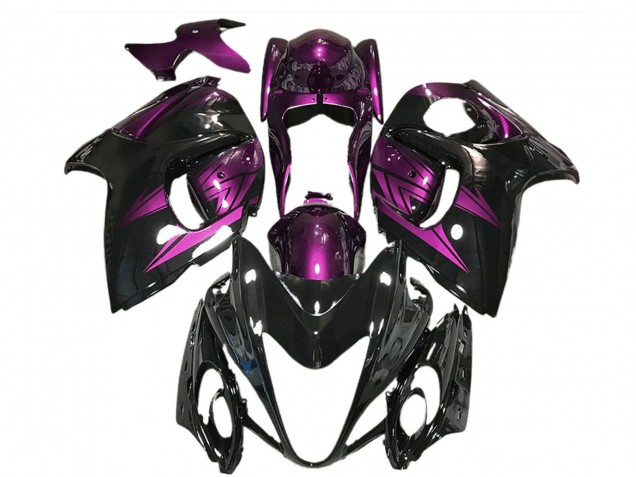 2008-2020 Suzuki GSXR 1300 Motorcycle Fairings - Glossy Black and Deep Purple