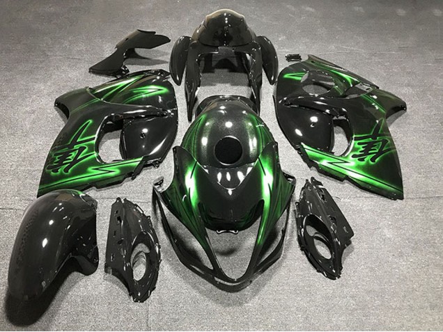 2008-2020 Suzuki GSXR 1300 Motorcycle Fairings - Glossy Black and Green