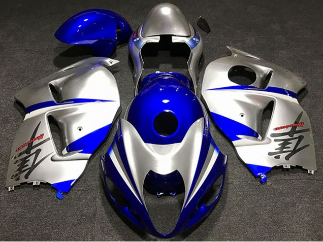 1996-2007 Suzuki GSXR 1300 Motorcycle Fairings - Silver Blue