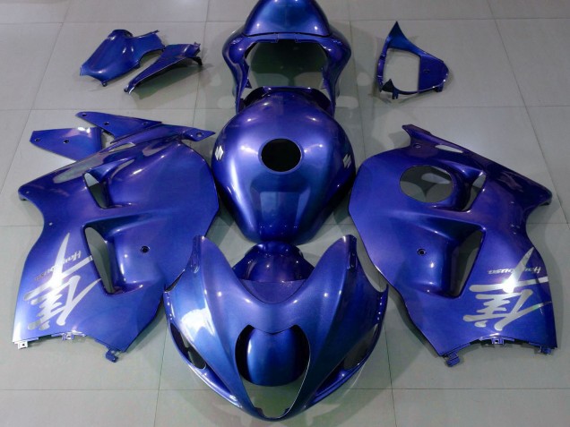 1996-2007 Suzuki GSXR 1300 Motorcycle Fairings - Glossy Blue Silver Logo