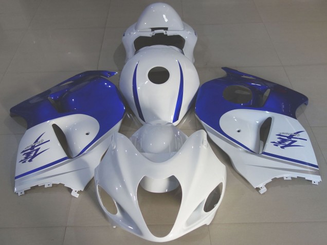 1996-2007 Suzuki GSXR 1300 Motorcycle Fairings - Glossy White Blue