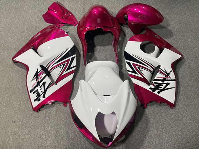 1996-2007 Suzuki GSXR 1300 Motorcycle Fairings - Glossy White Pink