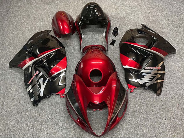 1996-2007 Suzuki GSXR 1300 Motorcycle Fairings - Maroon Red Black Style