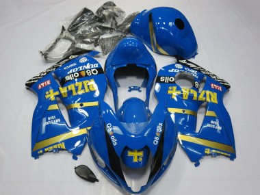 1996-2007 Suzuki GSXR 1300 Motorcycle Fairings - Blue Gold Rizla