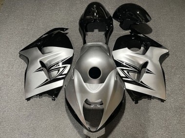 1996-2007 Suzuki GSXR 1300 Motorcycle Fairings - Silver Black