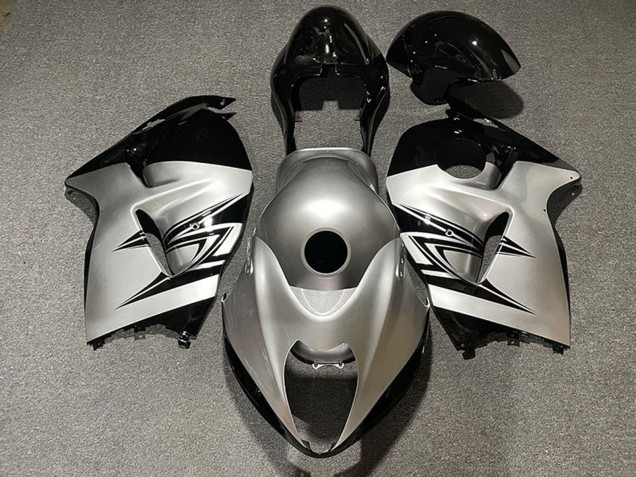 1996-2007 Suzuki GSXR 1300 Motorcycle Fairings - Silver Black