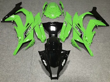 2011-2015 Kawasaki ZX10R Motorcycle Fairings - Green Glossy Black
