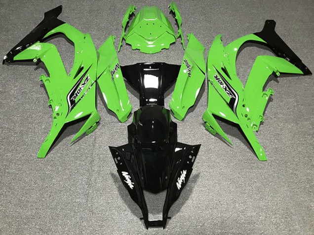 2011-2015 Kawasaki ZX10R Motorcycle Fairings - Green Glossy Black