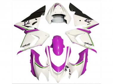 2004-2005 Kawasaki ZX10R Motorcycle Fairings - Glossy White Pink