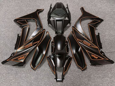 2011-2015 Kawasaki ZX10R Motorcycle Fairings - Matte Black Orange Lining