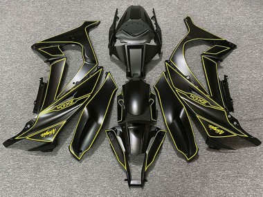 2011-2015 Kawasaki ZX10R Motorcycle Fairings - Matte Black Yellow Lining