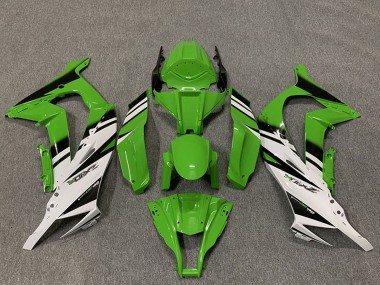 2011-2015 Kawasaki ZX10R Motorcycle Fairings - Green White Glossy Black OEM Style