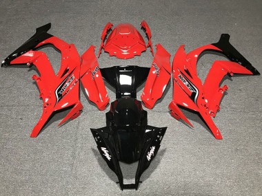 2011-2015 Kawasaki ZX10R Motorcycle Fairings - Red Glossy Black