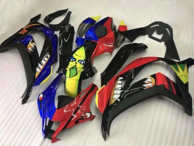 2016-2020 Kawasaki ZX10R Motorcycle Fairings - Red Blue Yellow Black Shark