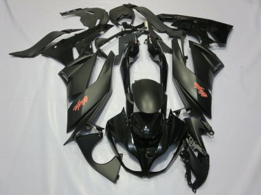 2009-2012 Kawasaki ZX6R Motorcycle Fairings - Matte Black Glossy Black Red Ninja